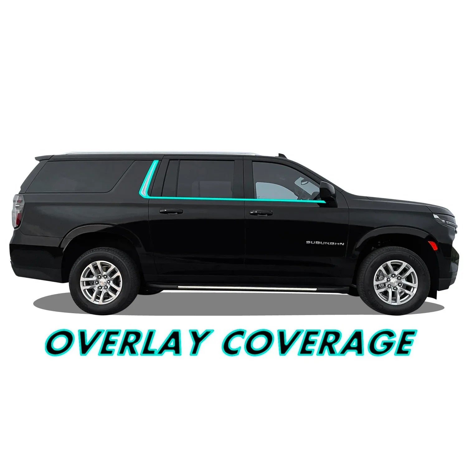 2021-2024 Chevrolet Suburban | Window Trim Chrome Delete PreCut Vinyl Wrap