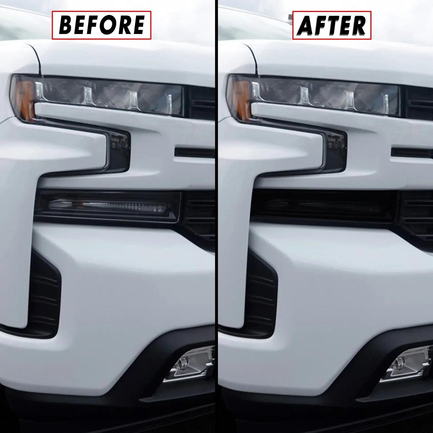 2019-2021 Chevrolet Silverado 1500 | Headlight Turn Signal PreCut Tint Overlays