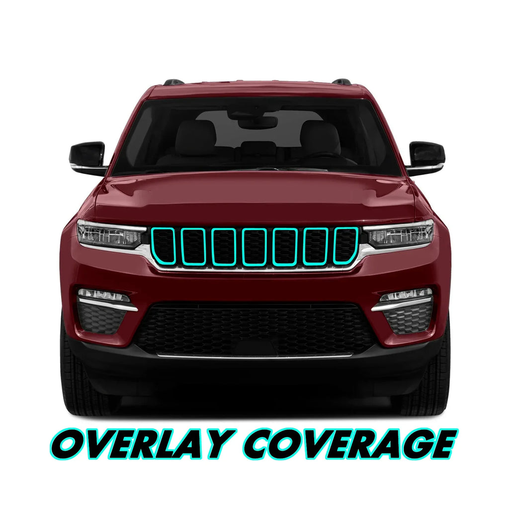2022-2025 Jeep Grand Cherokee | Upper Front Grill Trim Chrome Delete PreCut Vinyl Wrap