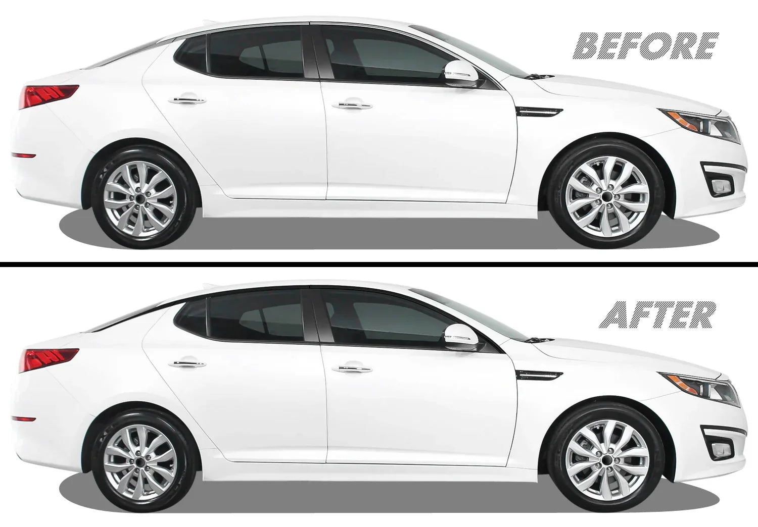 2014-2015 Kia Optima | Window Trim Chrome Delete PreCut Vinyl Wrap