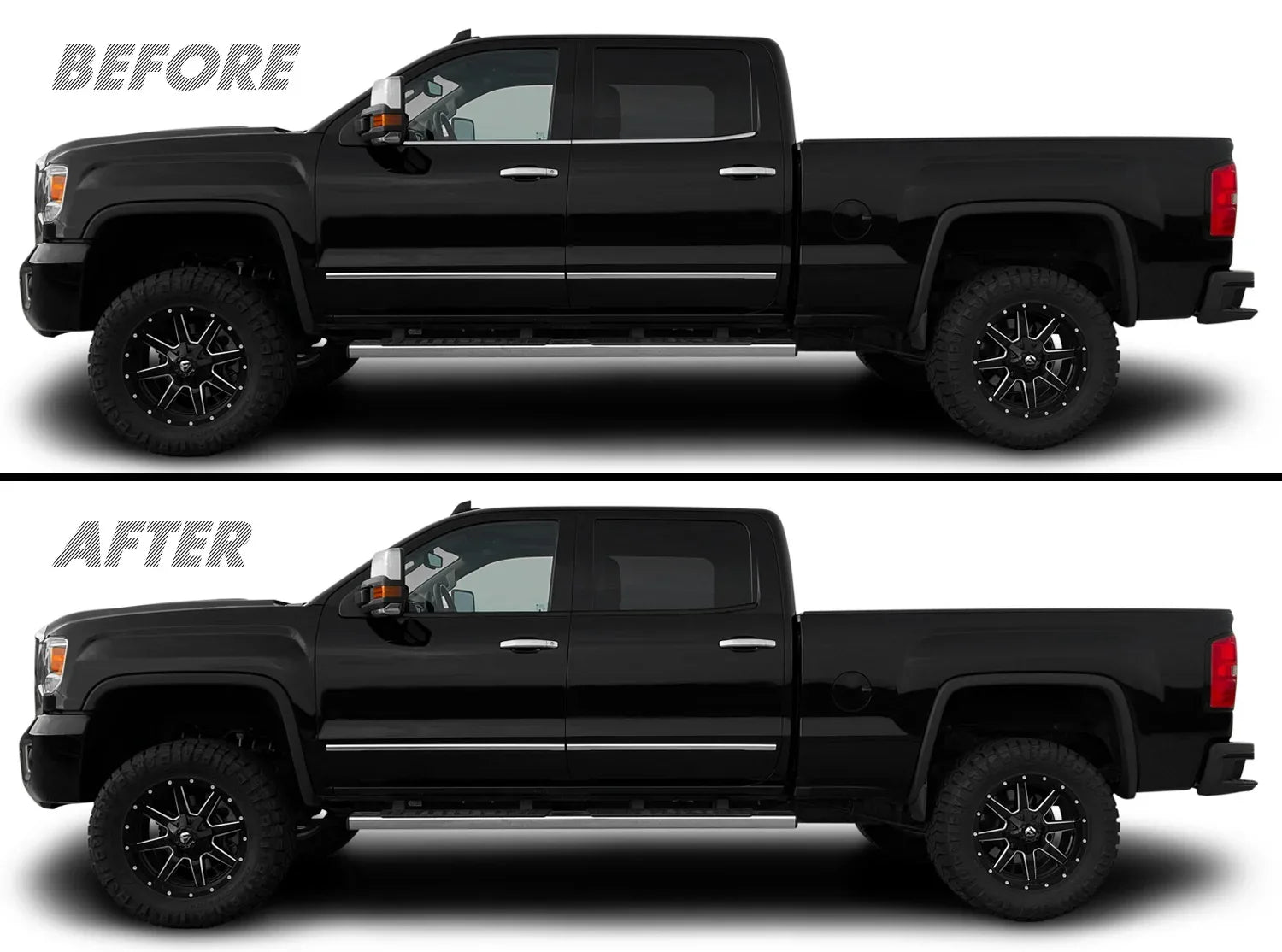 2015-2019 GMC Sierra 2500 / 3500 | Window Trim Chrome Delete PreCut Vinyl Wrap